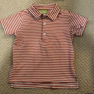 Size 4T burnt orange and white stripe polo shirt